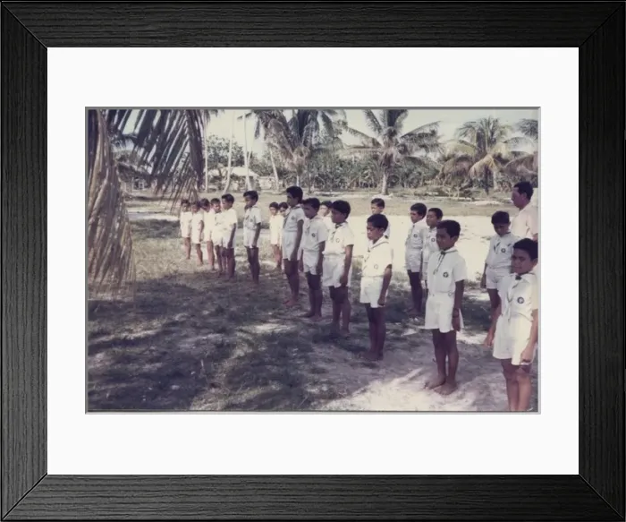 Framed Print : Boy scouts on Tuvalu, Gilbert Islands, Pacific