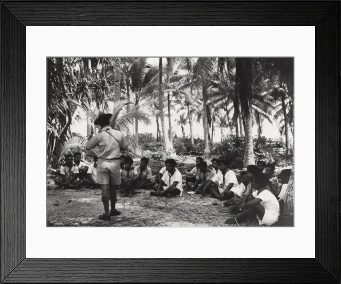 Framed Print : Boy scouts and leader, Gilbert Islands, Pacific Framed Print : Boy scouts and leader, Gilbert Islands, Pacific