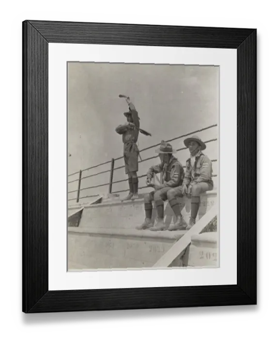 Framed Print : Greek boy scouts doing semaphore signals Framed Print : Greek boy scouts doing semaphore signals
