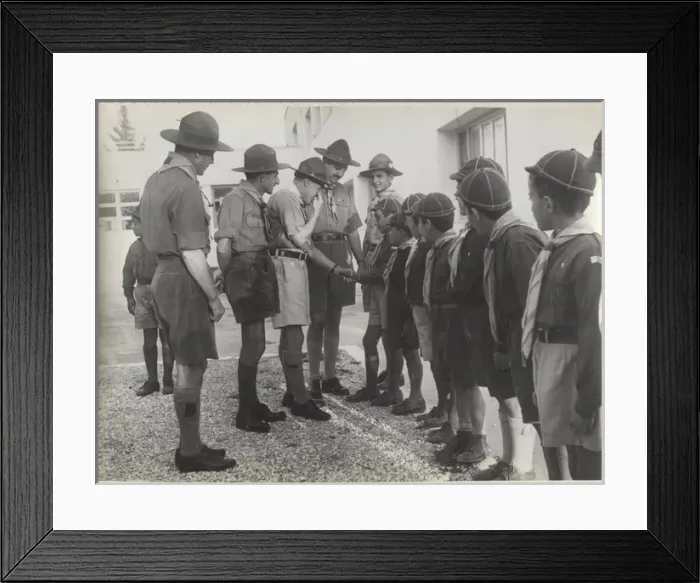 Framed Print : Cub scouts and leaders, Greece Framed Print : Cub scouts and leaders, Greece