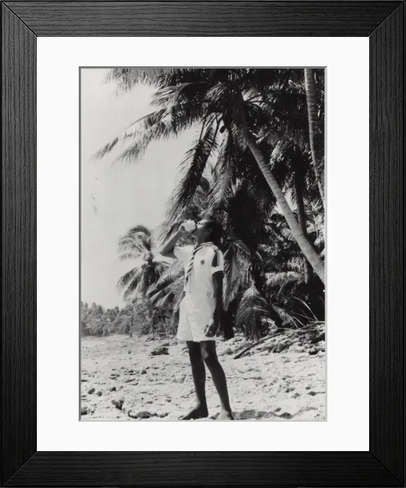 Framed Print : Boy scout on a beach, Gilbert Islands, Pacific Framed Print : Boy scout on a beach, Gilbert Islands, Pacific