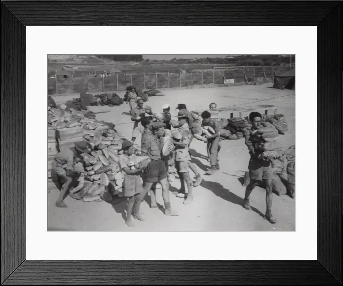 Framed Print : Scouts distributing bread, Argostolion, Kefalonia, Greece Framed Print : Scouts distributing bread, Argostolion, Kefalonia, Greece