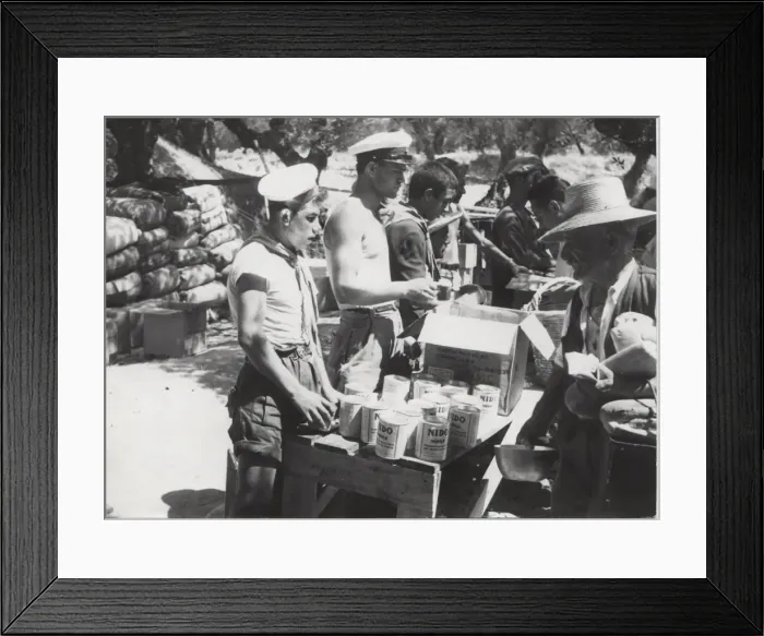 Framed Print : Scouts distributing food in Zakynthos, Greece Framed Print : Scouts distributing food in Zakynthos, Greece