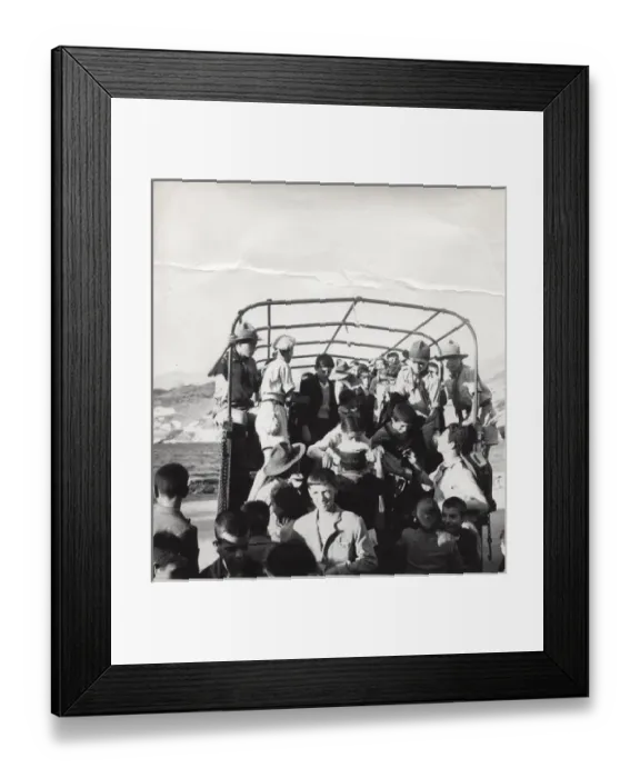 Framed Print : Scouts escorting earthquake victims, Greece Framed Print : Scouts escorting earthquake victims, Greece