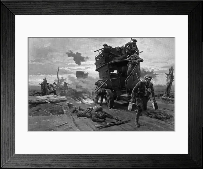 Framed Print : Motor bus on the Western Front Framed Print : Motor bus on the Western Front