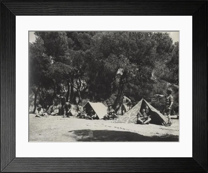 Framed Print : Greek boy scouts and leaders at camp Framed Print : Greek boy scouts and leaders at camp