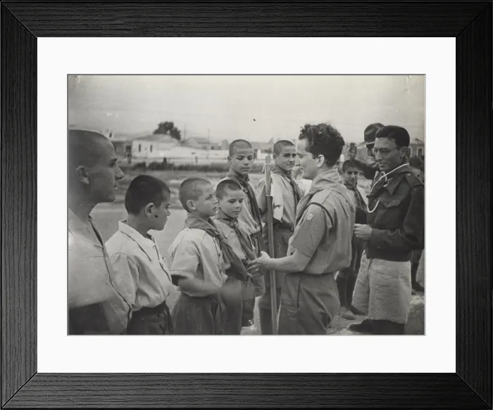 Framed Print : Greek boy scouts and leaders on outdoor activity Framed Print : Greek boy scouts and leaders on outdoor activity