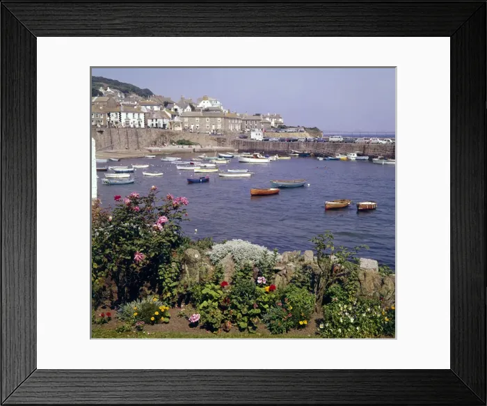 Framed Print : View of boats at Mousehole, Cornwall Framed Print : View of boats at Mousehole, Cornwall