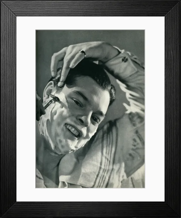 Framed Print : Man shaving Framed Print : Man shaving