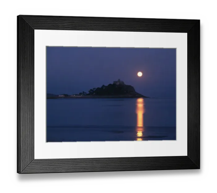 Framed Print : Moonrise over St Michaels Mount, Cornwall Framed Print : Moonrise over St Michaels Mount, Cornwall