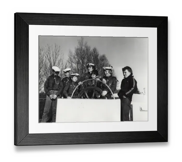 Framed Print : Dutch sea scouts at the wheel, Holland Framed Print : Dutch sea scouts at the wheel, Holland