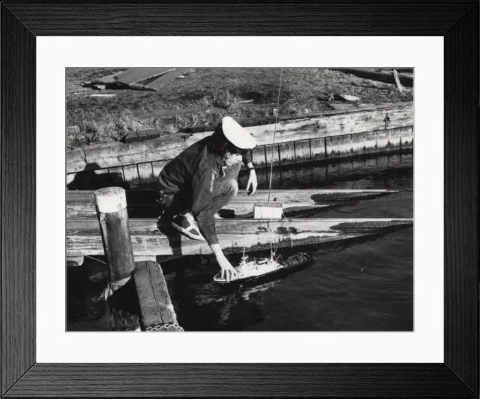 Framed Print : Dutch sea scout with model boat, Holland Framed Print : Dutch sea scout with model boat, Holland