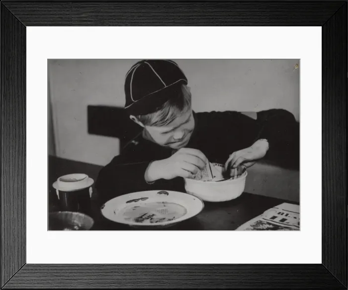Framed Print : Dutch cub scout with papier mache Framed Print : Dutch cub scout with papier mache