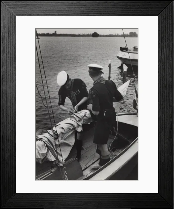 Framed Print : Dutch sea scouts on sailing boat, Holland Framed Print : Dutch sea scouts on sailing boat, Holland