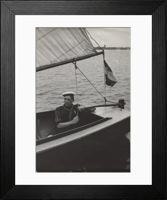 Framed Print : Dutch sea scout on a sailing boat, Holland Framed Print : Dutch sea scout on a sailing boat, Holland