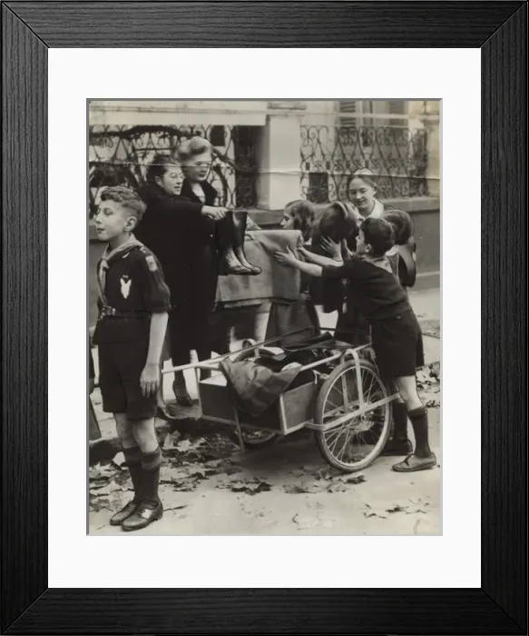 Framed Print : Dutch cub scouts collecting items, Holland Framed Print : Dutch cub scouts collecting items, Holland