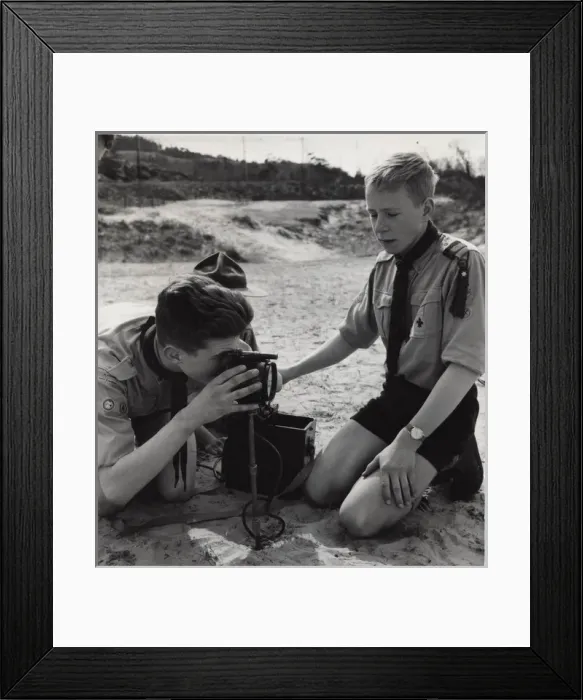 Framed Print : Dutch boy scouts with signalling equipment, Holland Framed Print : Dutch boy scouts with signalling equipment, Holland