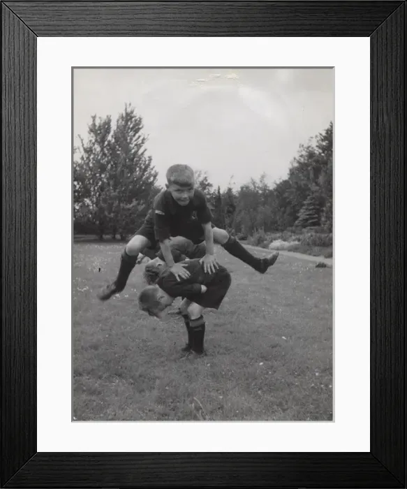 Framed Print : Dutch boy scouts playing leapfrog, Holland Framed Print : Dutch boy scouts playing leapfrog, Holland