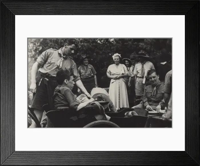 Framed Print : Queen Juliana with Dutch boy scouts Framed Print : Queen Juliana with Dutch boy scouts