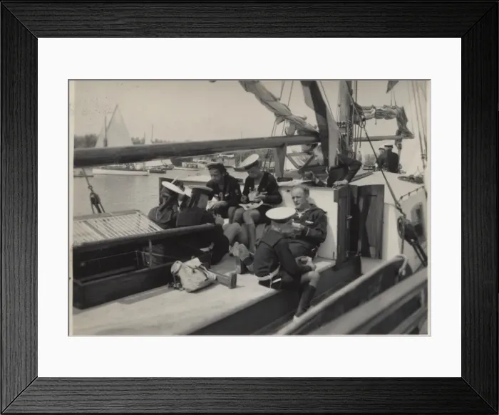 Framed Print : Dutch sea scouts on large sailing boat, Holland Framed Print : Dutch sea scouts on large sailing boat, Holland