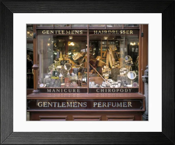 Framed Print : Jermyn Street Hairdresser Framed Print : Jermyn Street Hairdresser