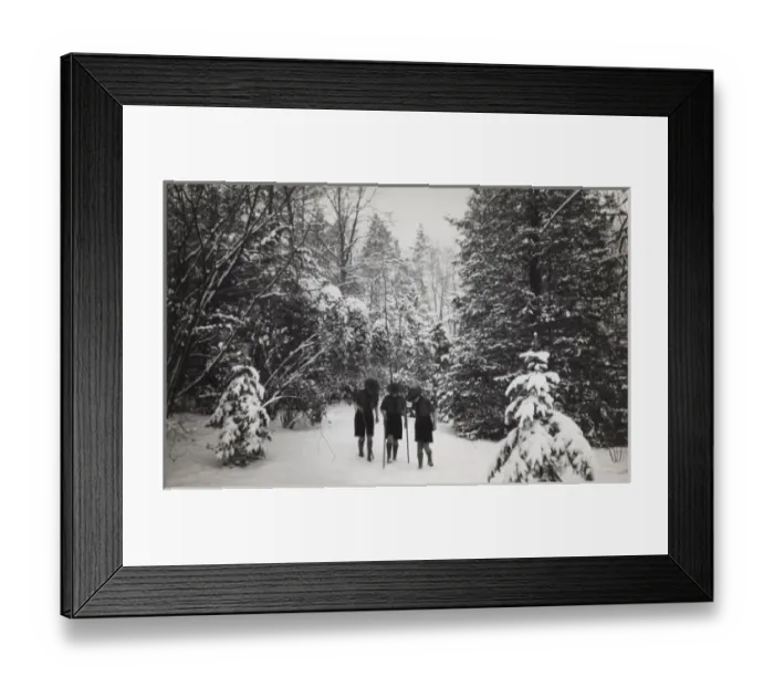 Framed Print : Dutch boy scouts tracking in snow, Holland Framed Print : Dutch boy scouts tracking in snow, Holland