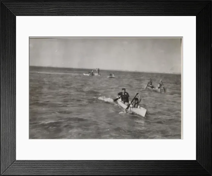 Framed Print : Boy scouts in boating relay race, British Honduras Framed Print : Boy scouts in boating relay race, British Honduras