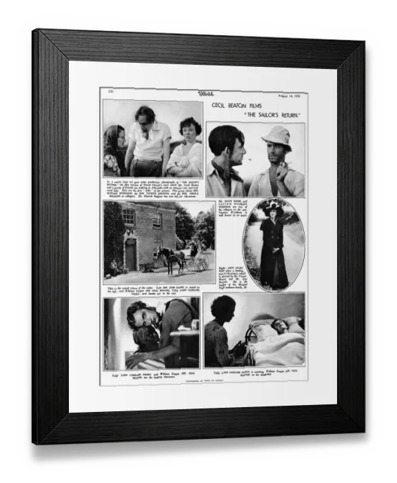 Framed Print : Cecil Beatons film The Sailors Return Framed Print : Cecil Beatons film The Sailors Return