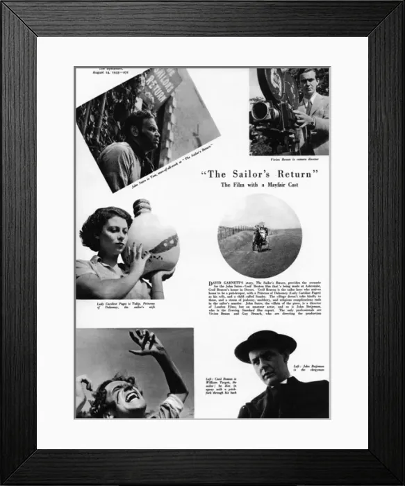 Framed Print : Cecil Beatons film The Sailors Return Framed Print : Cecil Beatons film The Sailors Return