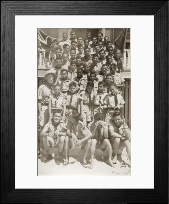 Framed Print : Boy scouts at Loyola Camp, British Honduras Framed Print : Boy scouts at Loyola Camp, British Honduras