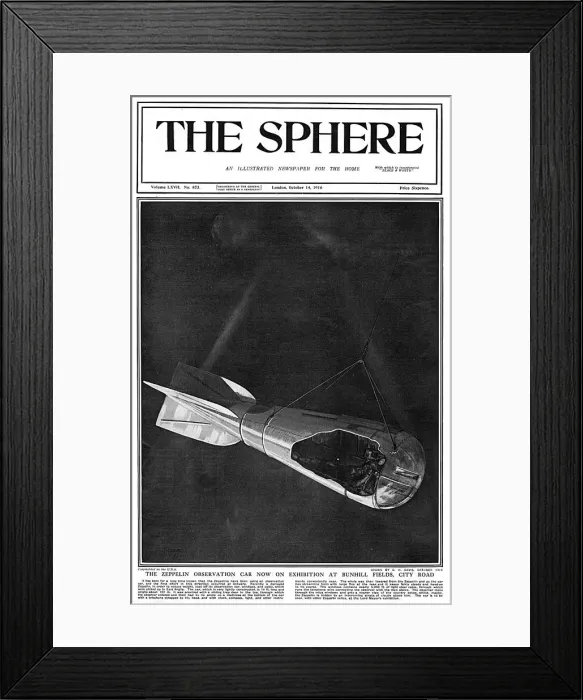 Framed Print : Zeppelin observation car by G. H. Davis, WW1 Framed Print : Zeppelin observation car by G. H. Davis, WW1