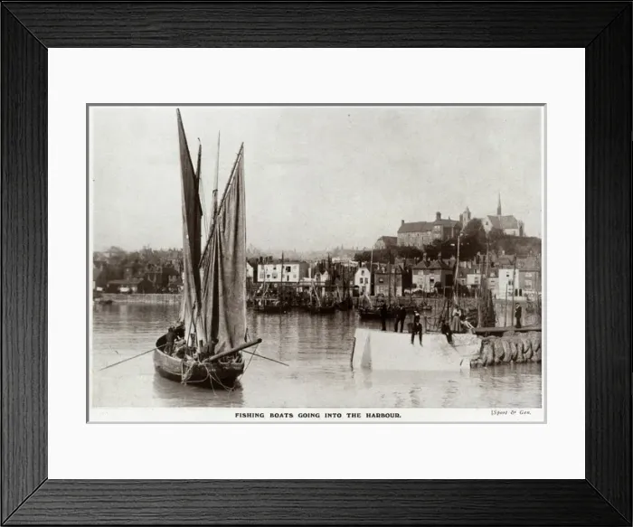 Framed Print : Folkstone harbour in 1909 Framed Print : Folkstone harbour in 1909