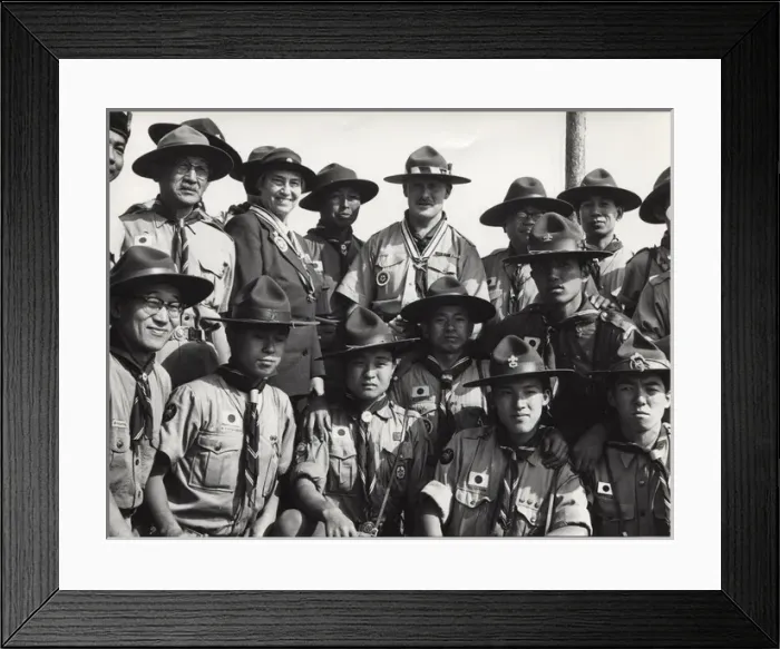Framed Print : Japanese boy scouts at World Jamboree, Warwickshire Framed Print : Japanese boy scouts at World Jamboree, Warwickshire