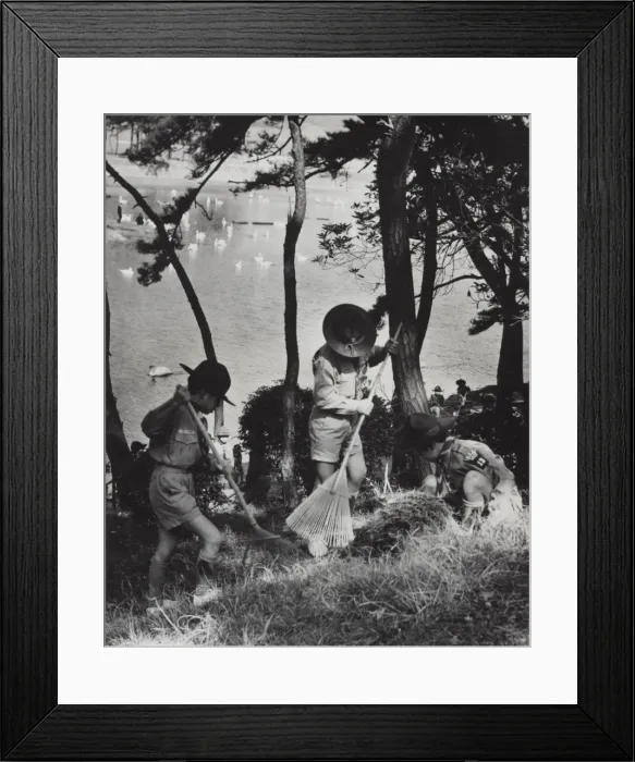 Framed Print : Japanese boy scouts on outdoor activity Framed Print : Japanese boy scouts on outdoor activity