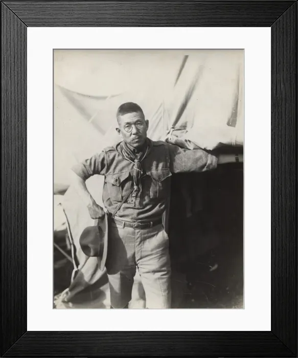 Framed Print : Japanese scouting leader at camp Framed Print : Japanese scouting leader at camp