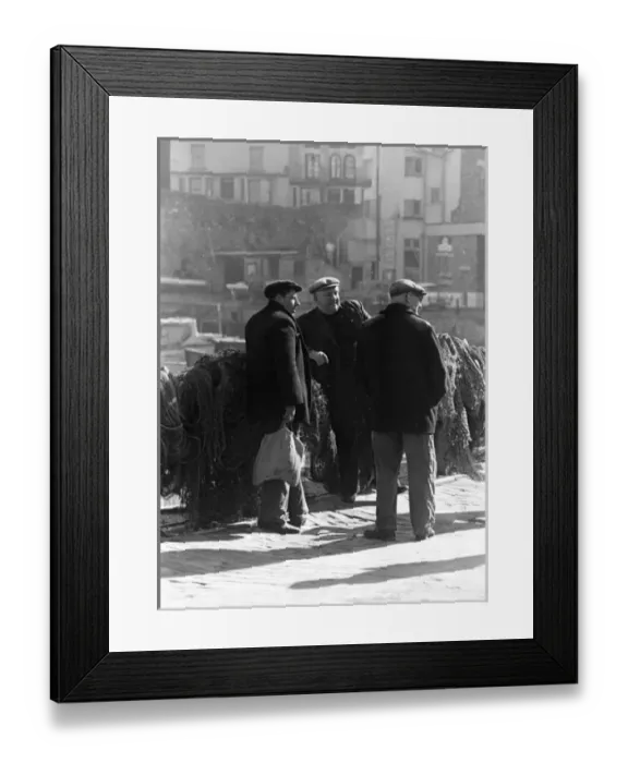 Framed Print : Fishermen in Brixham Harbour, Devon Framed Print : Fishermen in Brixham Harbour, Devon