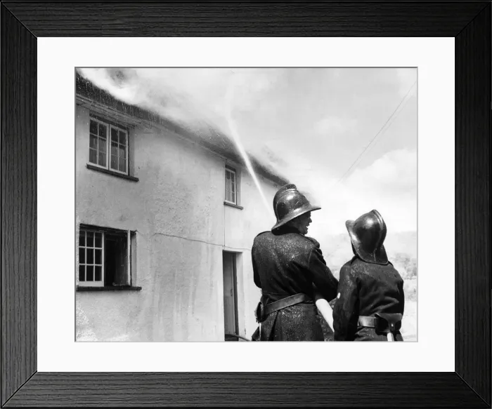 Framed Print : Firefighters in action, Exminster, Devon Framed Print : Firefighters in action, Exminster, Devon