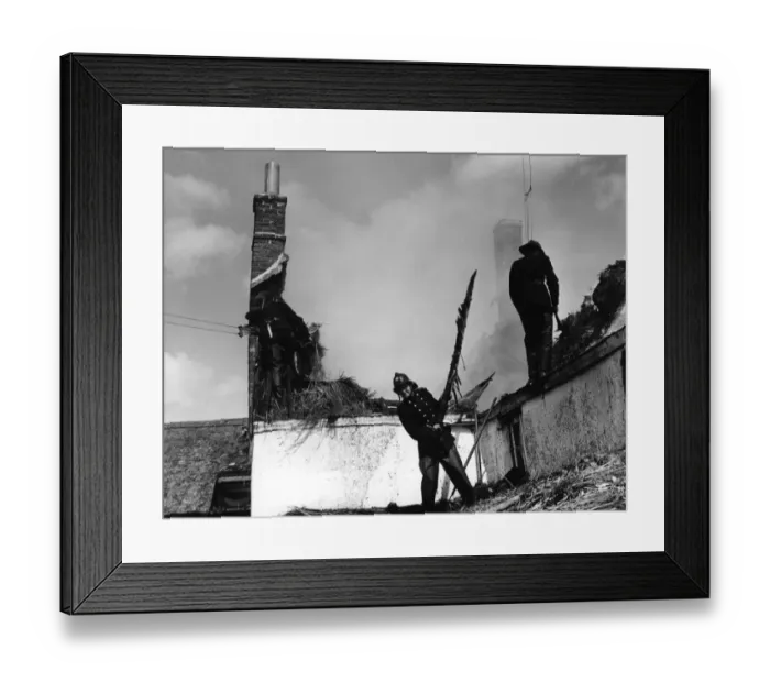 Framed Print : Firefighters in action, Exminster, Devon Framed Print : Firefighters in action, Exminster, Devon