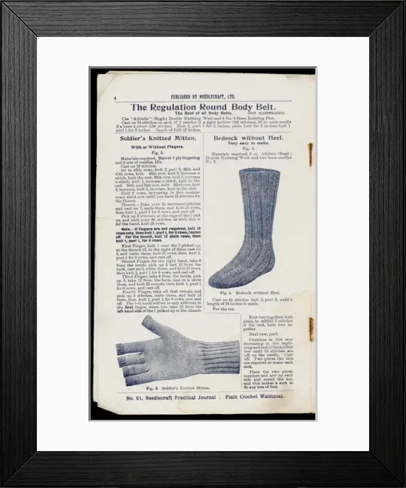 Framed Print : Book of patterns: Women & War - How to knit and crochet Framed Print : Book of patterns: Women & War - How to knit and crochet