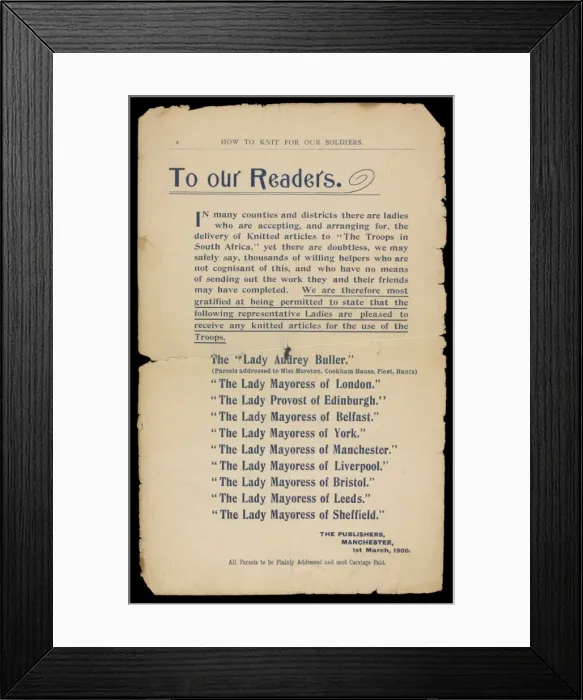 Framed Print : Book of patterns: Women & War - How to knit and crochet Framed Print : Book of patterns: Women & War - How to knit and crochet