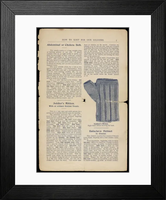 Framed Print : Book of patterns: Women & War - How to knit and crochet Framed Print : Book of patterns: Women & War - How to knit and crochet