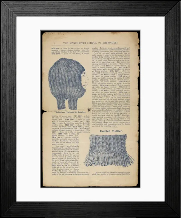 Framed Print : Book of patterns: Women & War - How to knit and crochet Framed Print : Book of patterns: Women & War - How to knit and crochet