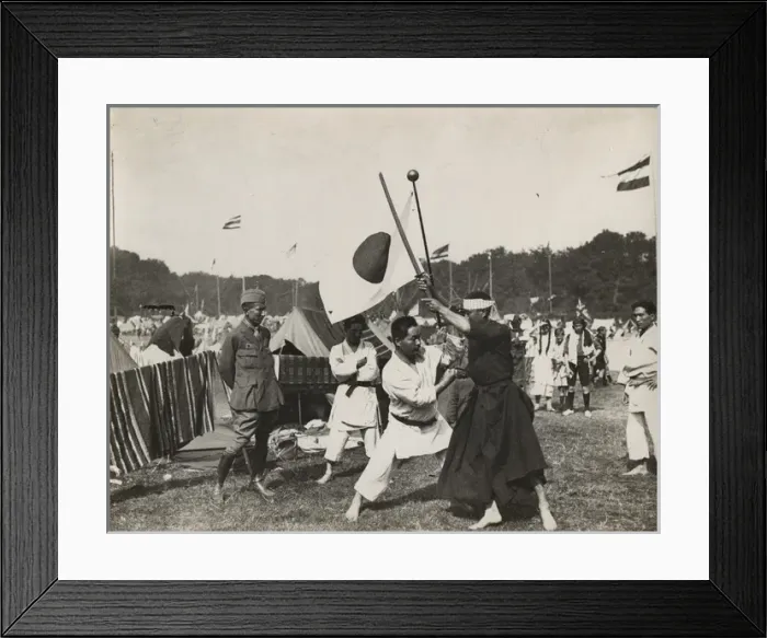 Framed Print : Traditional Japanese activities at scout camp Framed Print : Traditional Japanese activities at scout camp