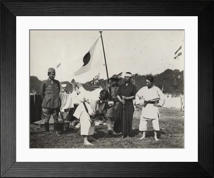 Framed Print : Traditional Japanese activities at scout camp Framed Print : Traditional Japanese activities at scout camp