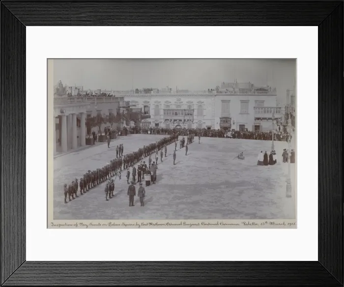 Framed Print : Inspection of scout troops, Valletta, Malta Framed Print : Inspection of scout troops, Valletta, Malta