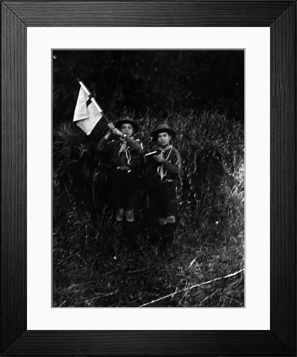 Framed Print : Two boy scouts on an outdoor activity, Mauritius Framed Print : Two boy scouts on an outdoor activity, Mauritius