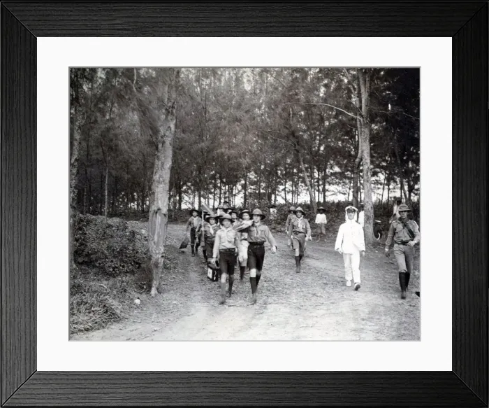Framed Print : Boy scouts on a hiking activity, Mauritius Framed Print : Boy scouts on a hiking activity, Mauritius