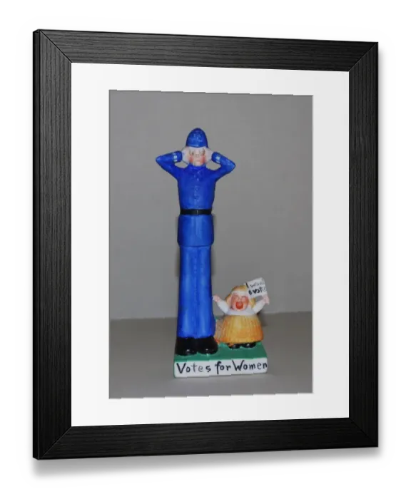 Framed Print : Suffragette and Tall Policeman Child Ceramic Framed Print : Suffragette and Tall Policeman Child Ceramic