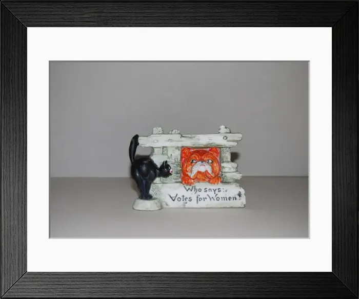 Framed Print : Suffragette Cat and Dog Ceramic Framed Print : Suffragette Cat and Dog Ceramic