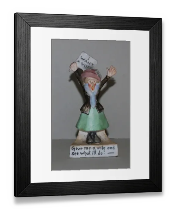 Framed Print : Suffragette Give Me a Vote Ceramic Framed Print : Suffragette Give Me a Vote Ceramic